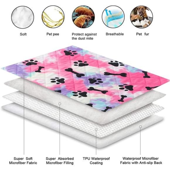 Washable Dog Pads, Non Slip Puppy Pee Pads for Small Dogs, 1 Piece, 18"x24" Red - Picture 7 of 7